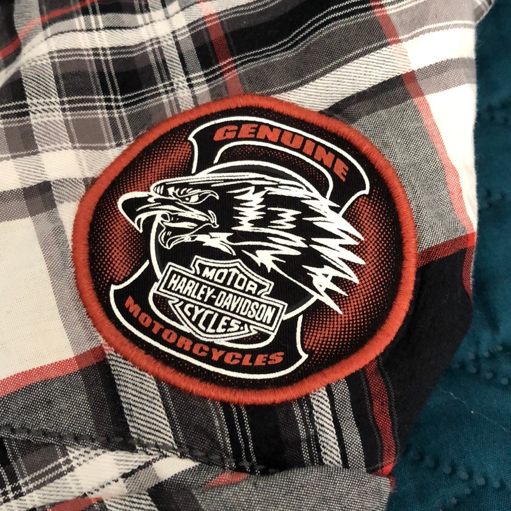 Harley Davidson Men’s button down plaid shirt